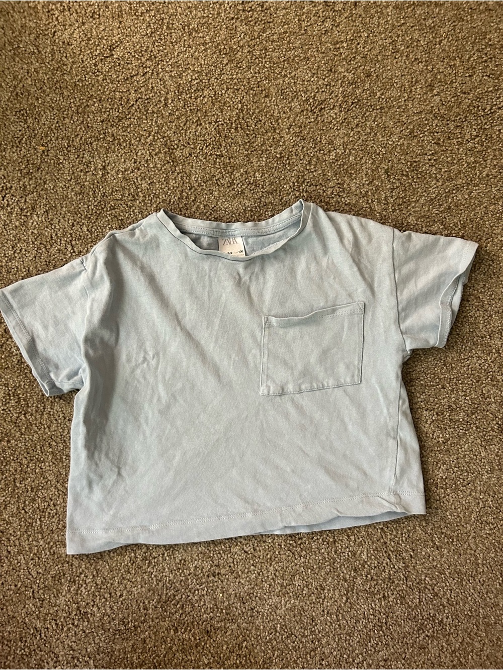 Zara Cropped Light Blue Tee